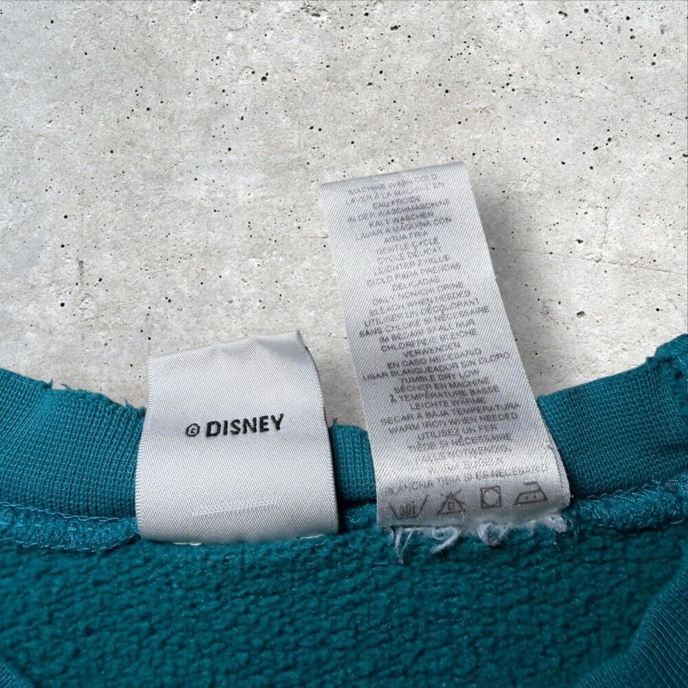 Vintage Disney Store Mickey Amis Sweatshirt Size Large Turquoise France - Picture 7 of 12